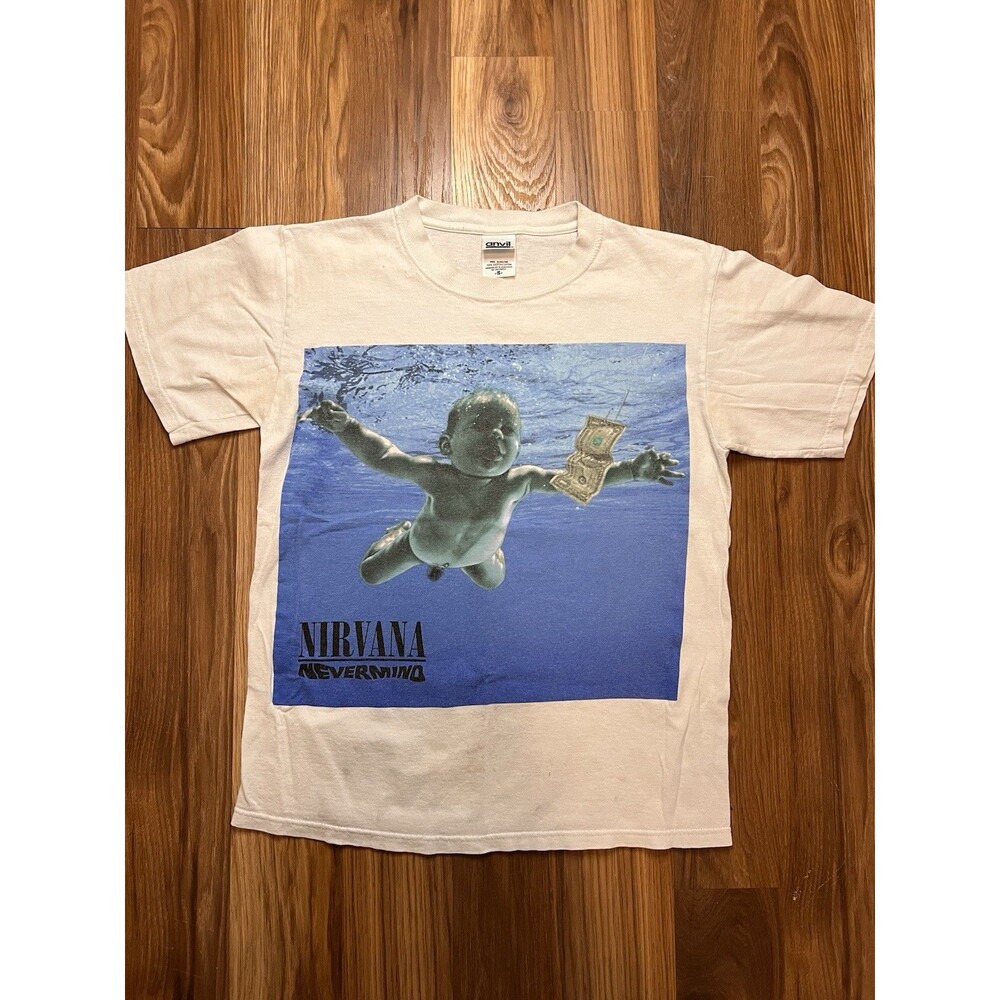 Nirvana Nevermind Vintage 90s T-Shirt Anvil S Baby Cobain Thrashed Distressed
